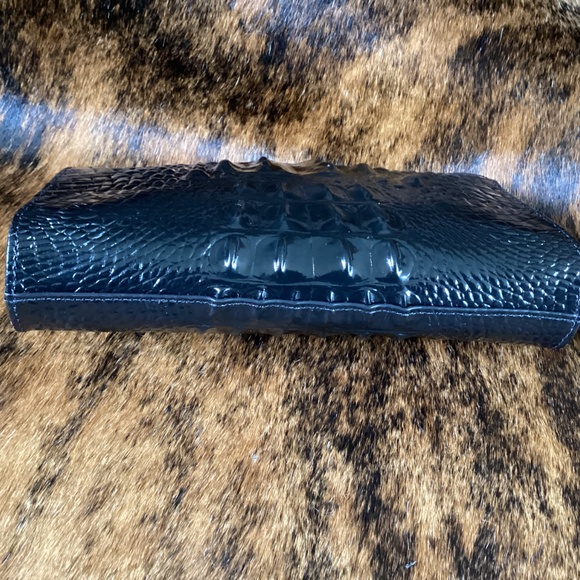 Brahmin Black Croc Print Wristlet/Clutch